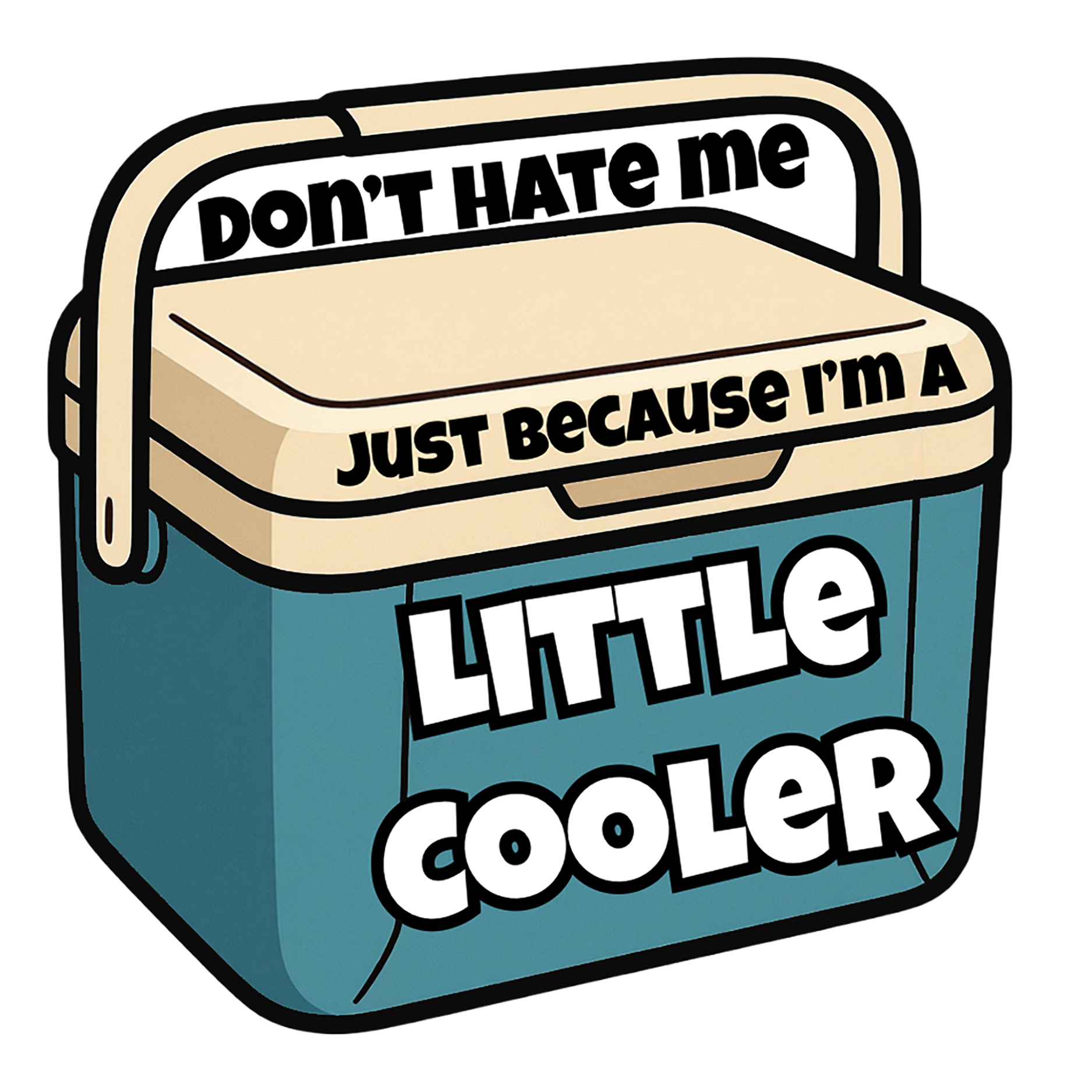 Don't Hate Me Just Because I'm a Little Cooler blue funny vinyl sticker