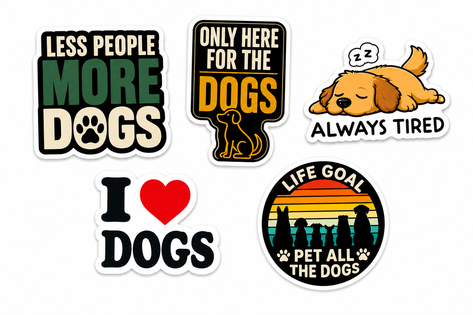 Dog Lover 5-Sticker Pack