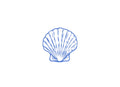 Blue Scallop Shell Sticker