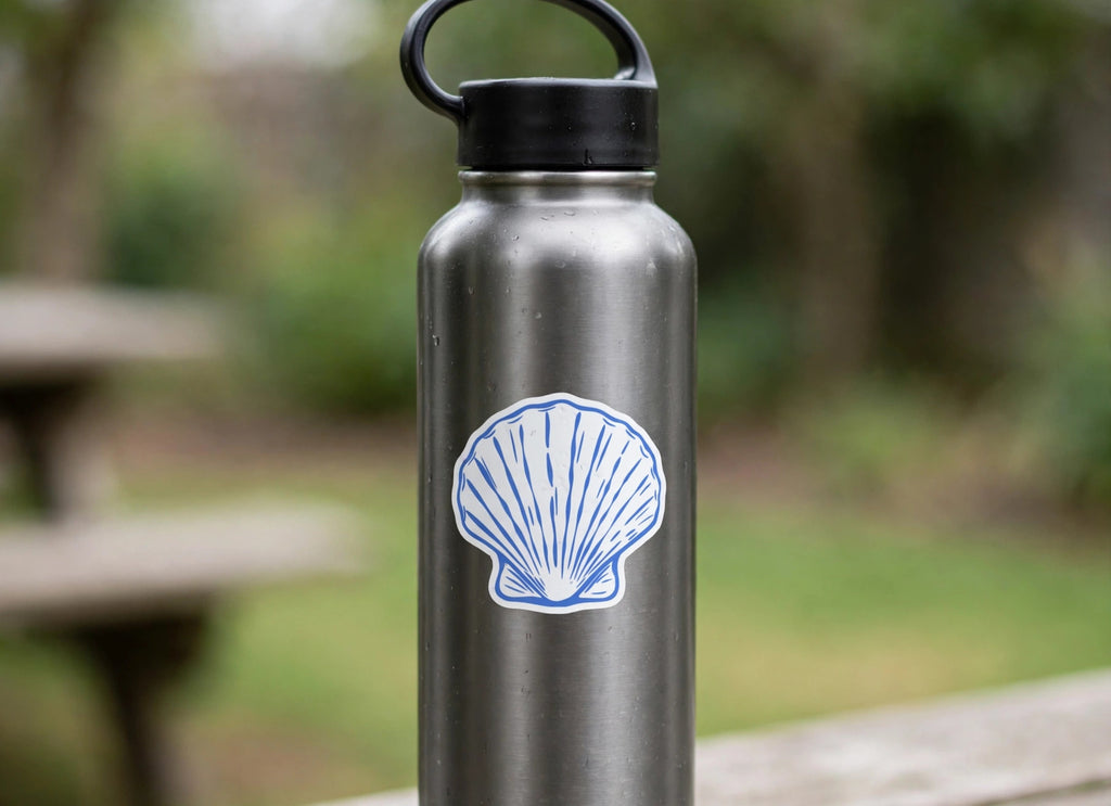 Blue Scallop Shell Sticker