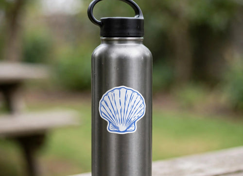 Blue Scallop Shell Sticker