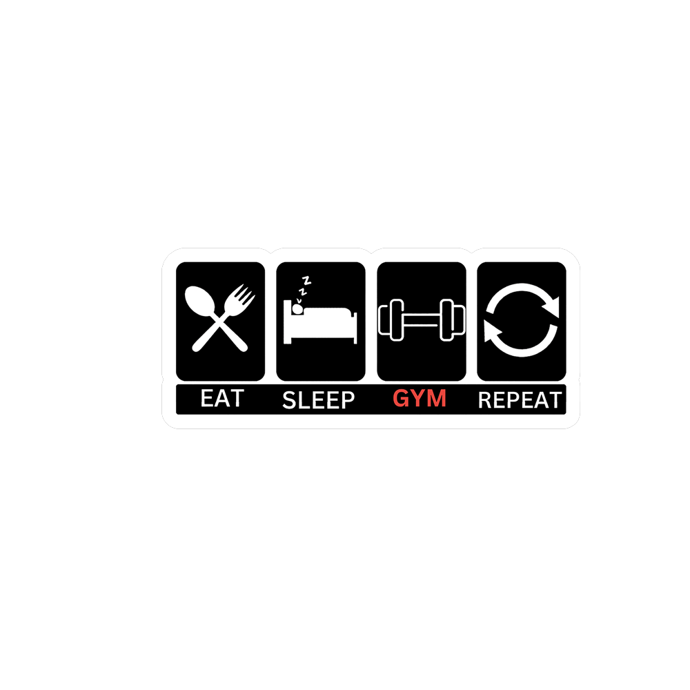 Eat Sleep Gym Repeat Sticker