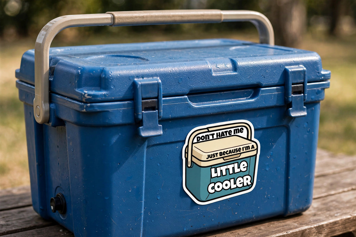 Don't Hate Me Just Because I'm a Little Cooler Sticker – Blue