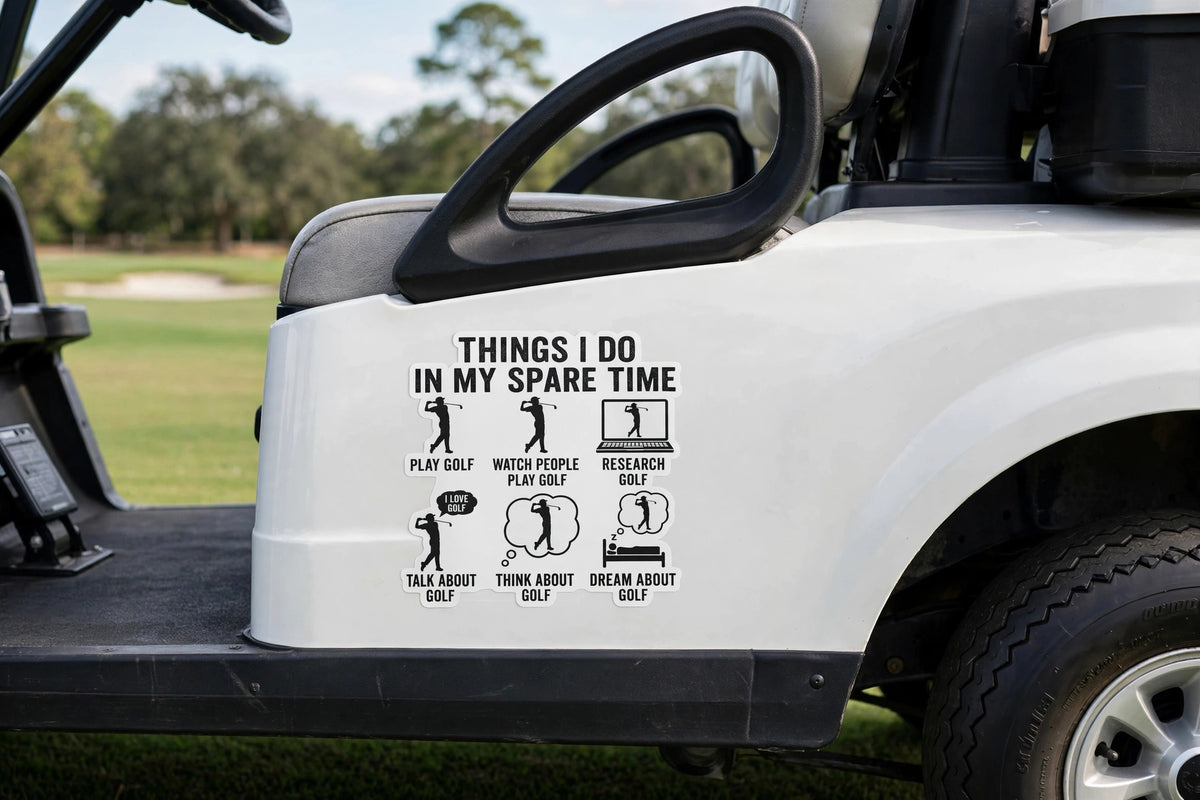 Things I Do In My Spare Time Golf Sticker