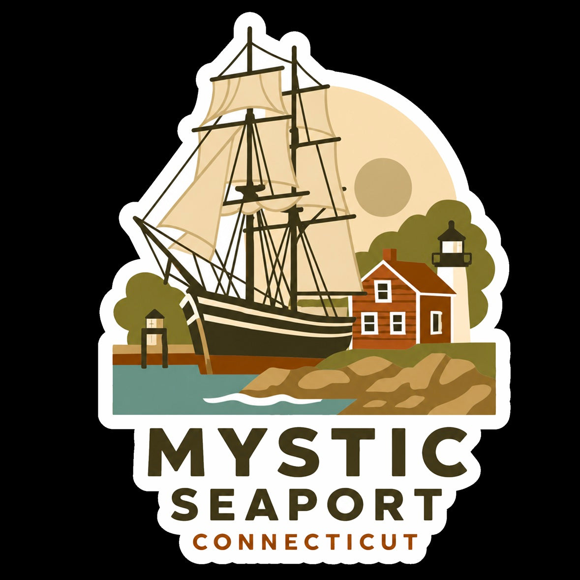Mystic Tall Ship Sticker