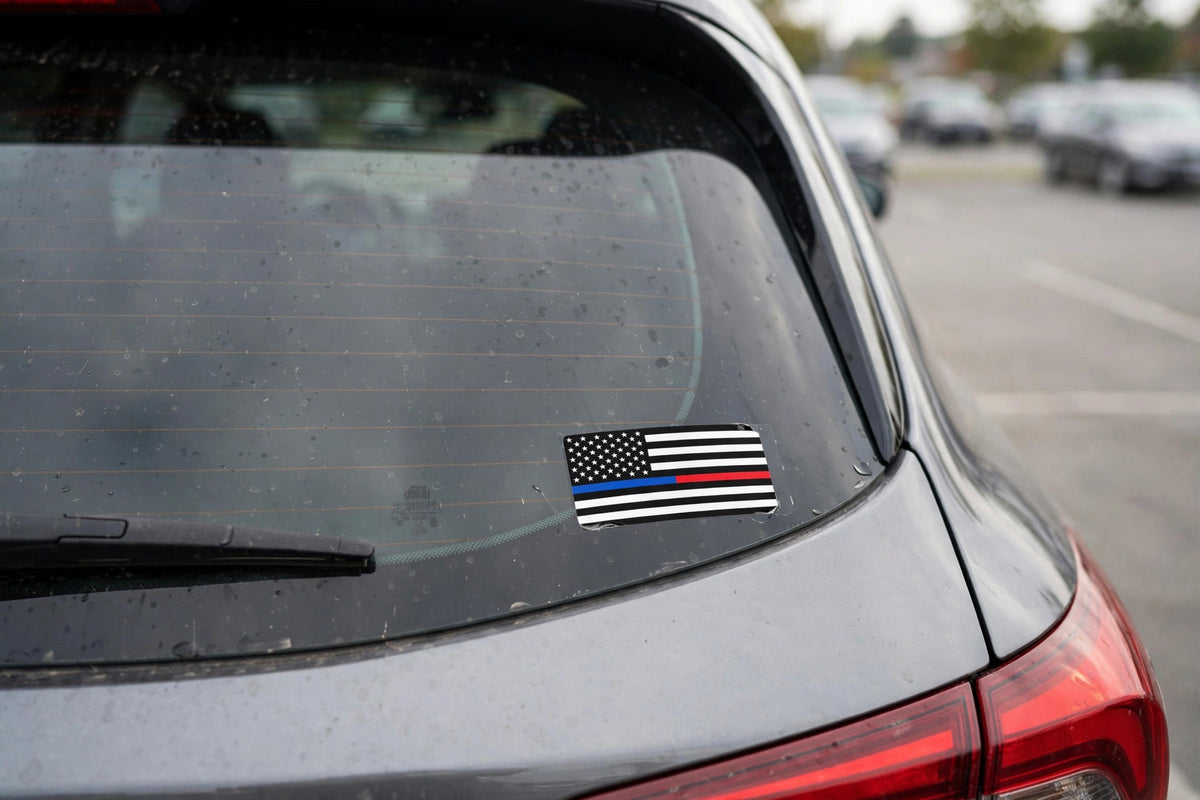 Thin Blue and Red Line Flag Sticker